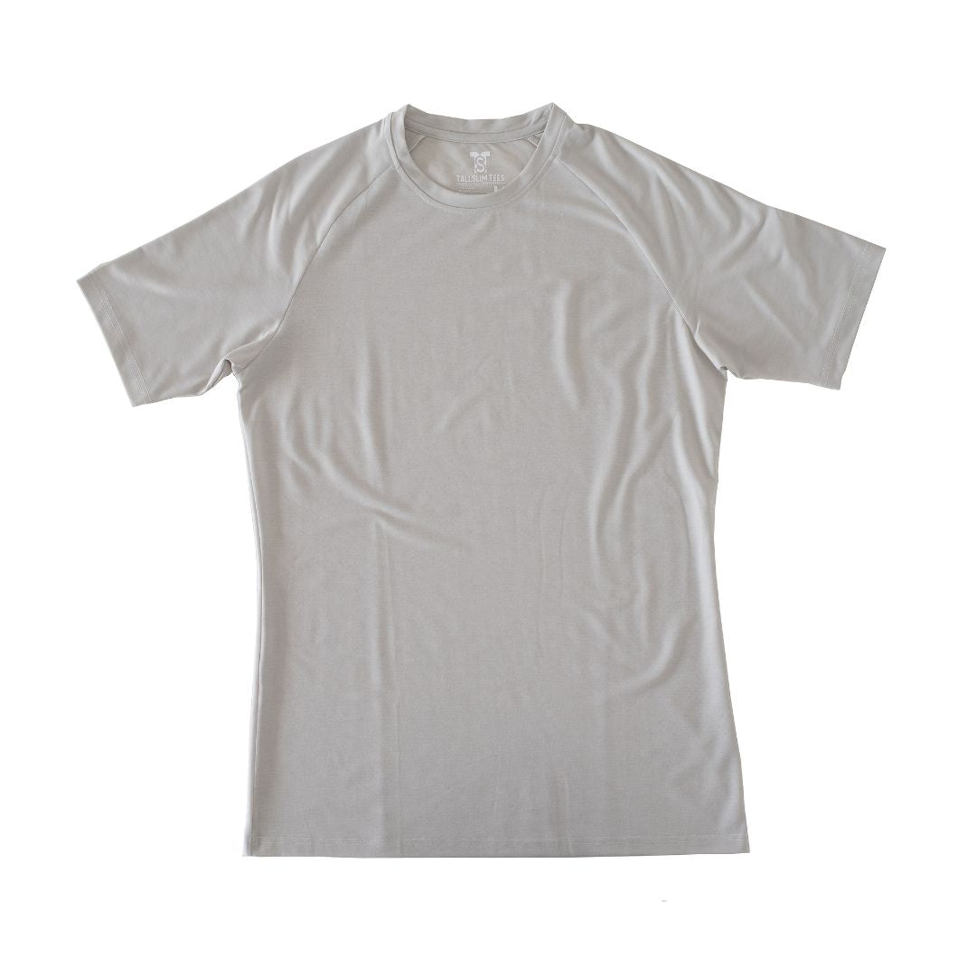 Light Gray Dry-Lite Triblend Athletic Shirt for Tall Slim Men