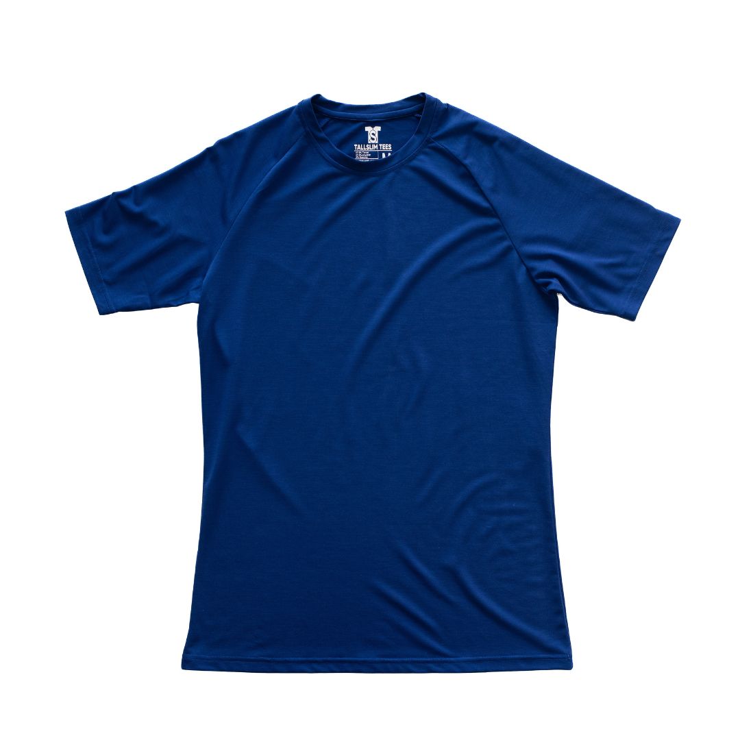 Blue Dry-Lite Triblend Athletic Shirt for Tall Slim Men