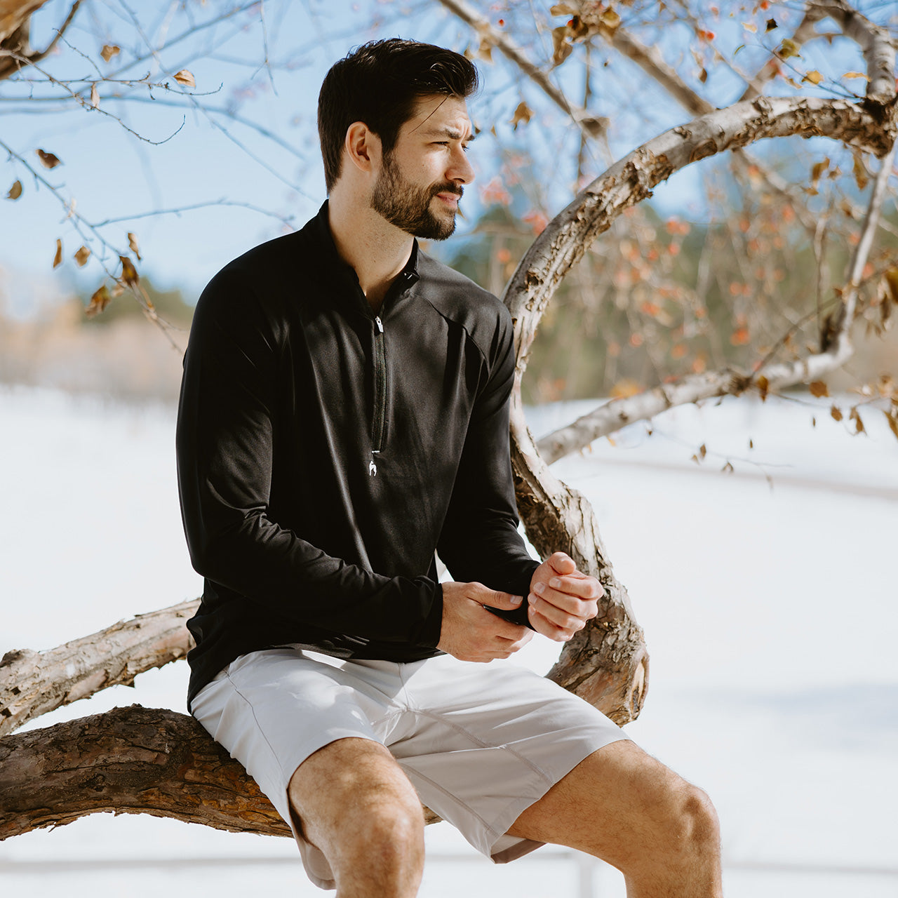 Athletic 1/4 Zip - Black