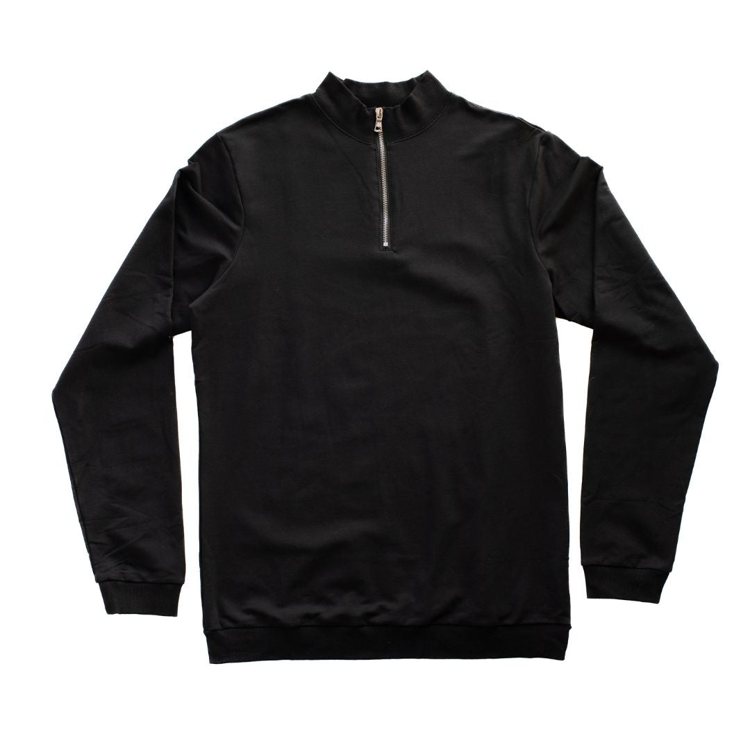 Black Quarter Zip Jacket for Tall Slim Men