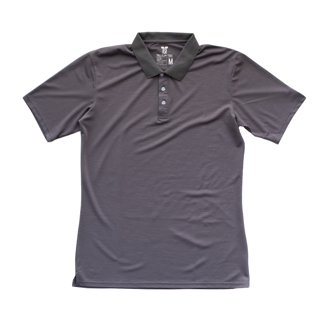 Gray Polo Shirt for Tall Slim Men