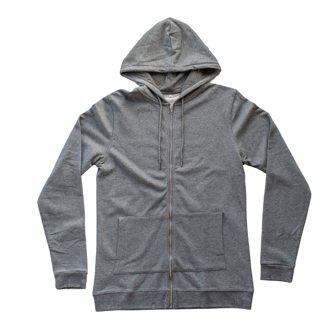 Gray Zip Up Hoodie for Tall Slim Men