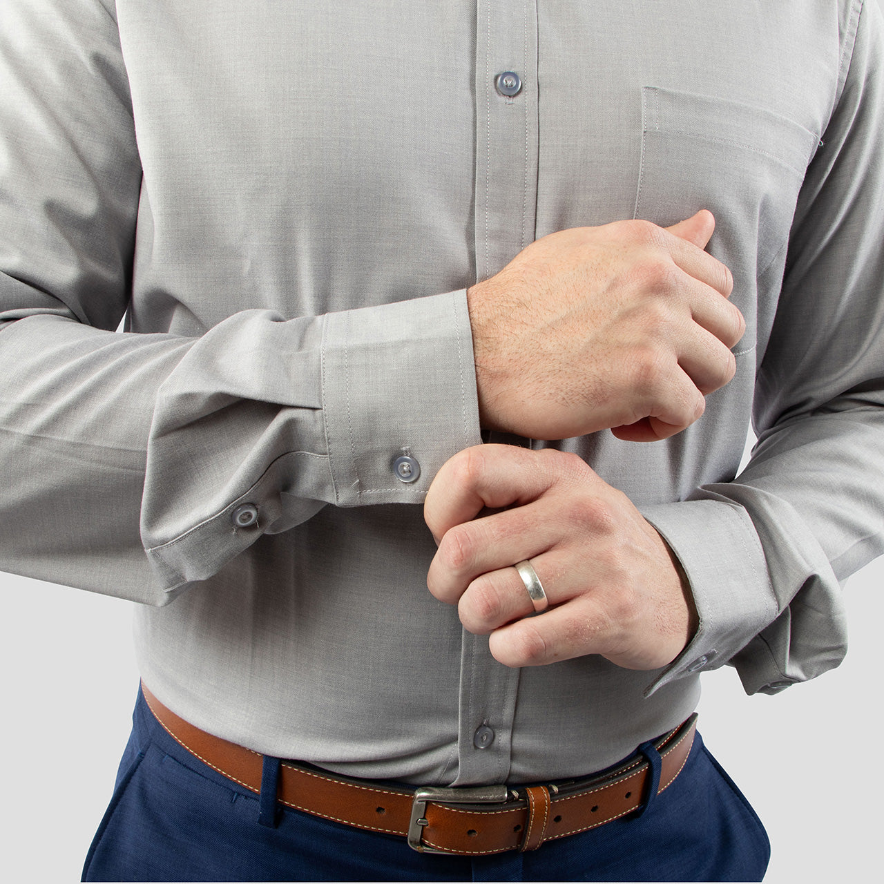 Gray Dress Shirt for Tall Slim Men