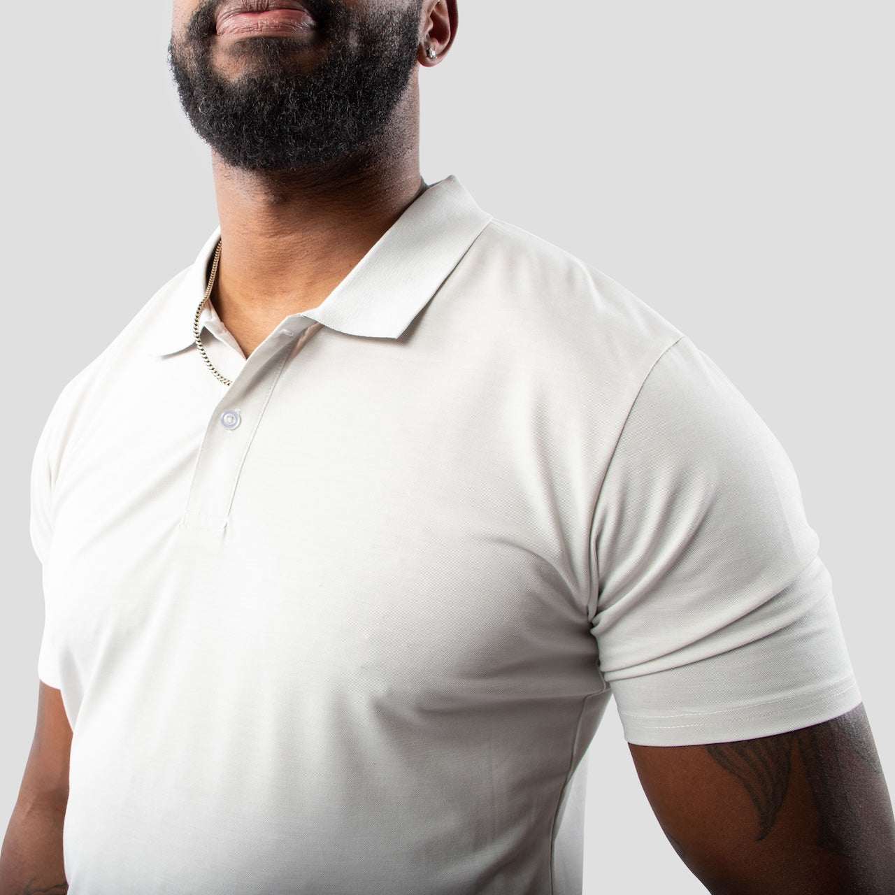 Light Gray Polo Shirt for Tall Slim Men