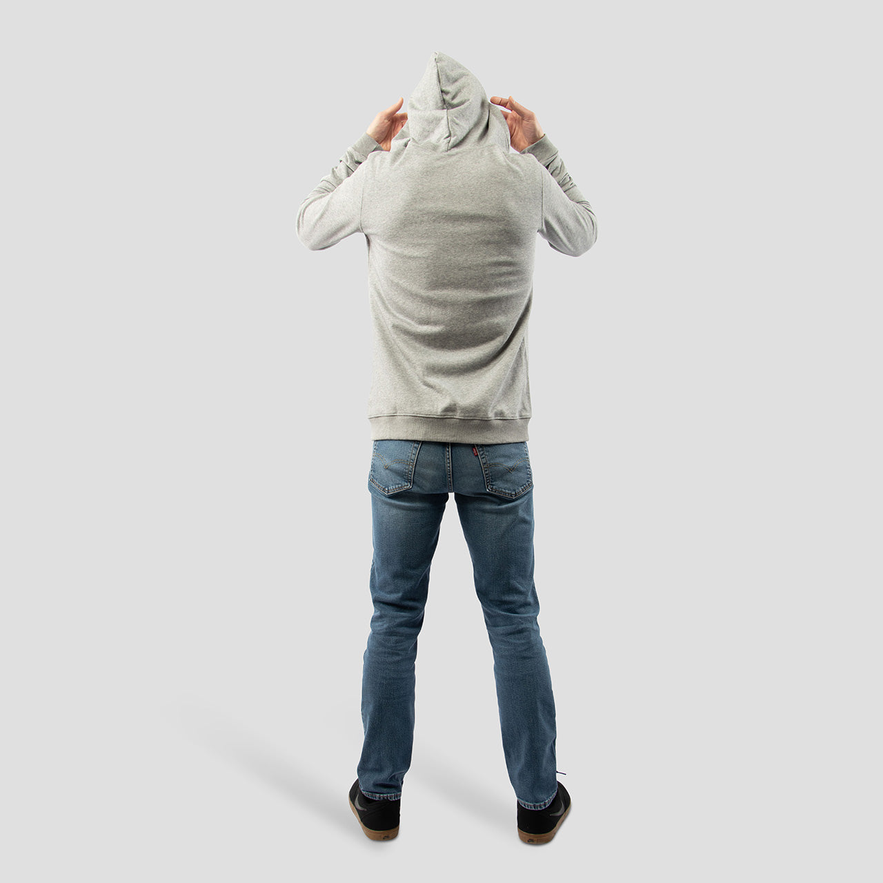 Light Gray Zip Up Hoodie for Tall Slim Men