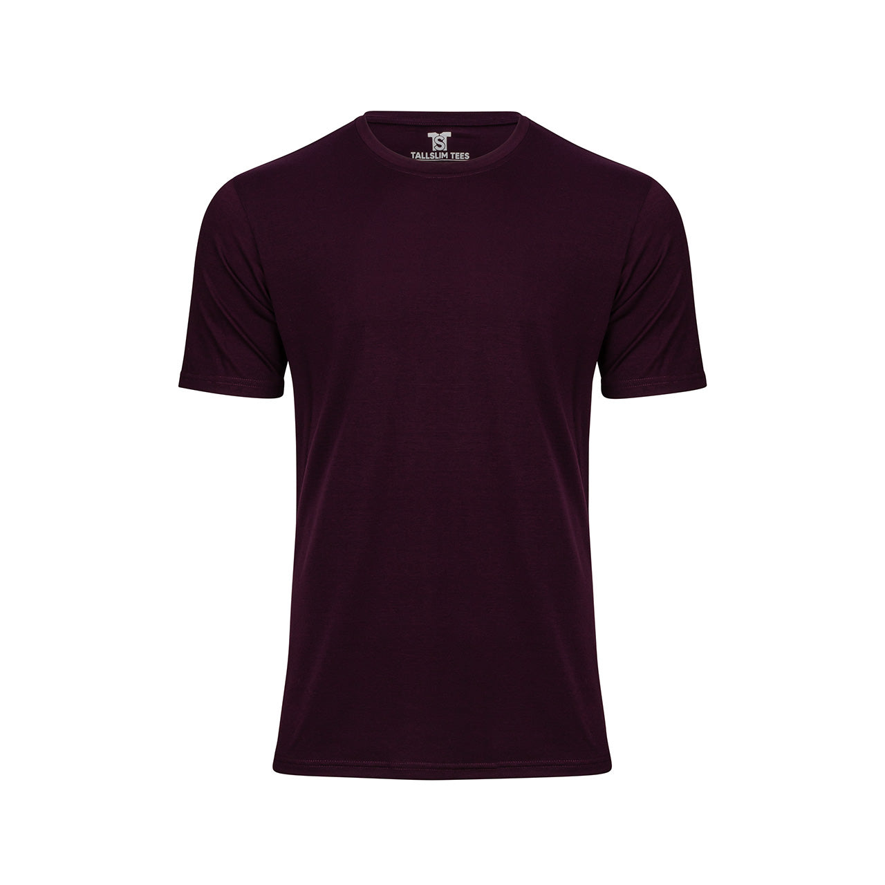 Plum Crew Neck Shirt for Tall Slim Men