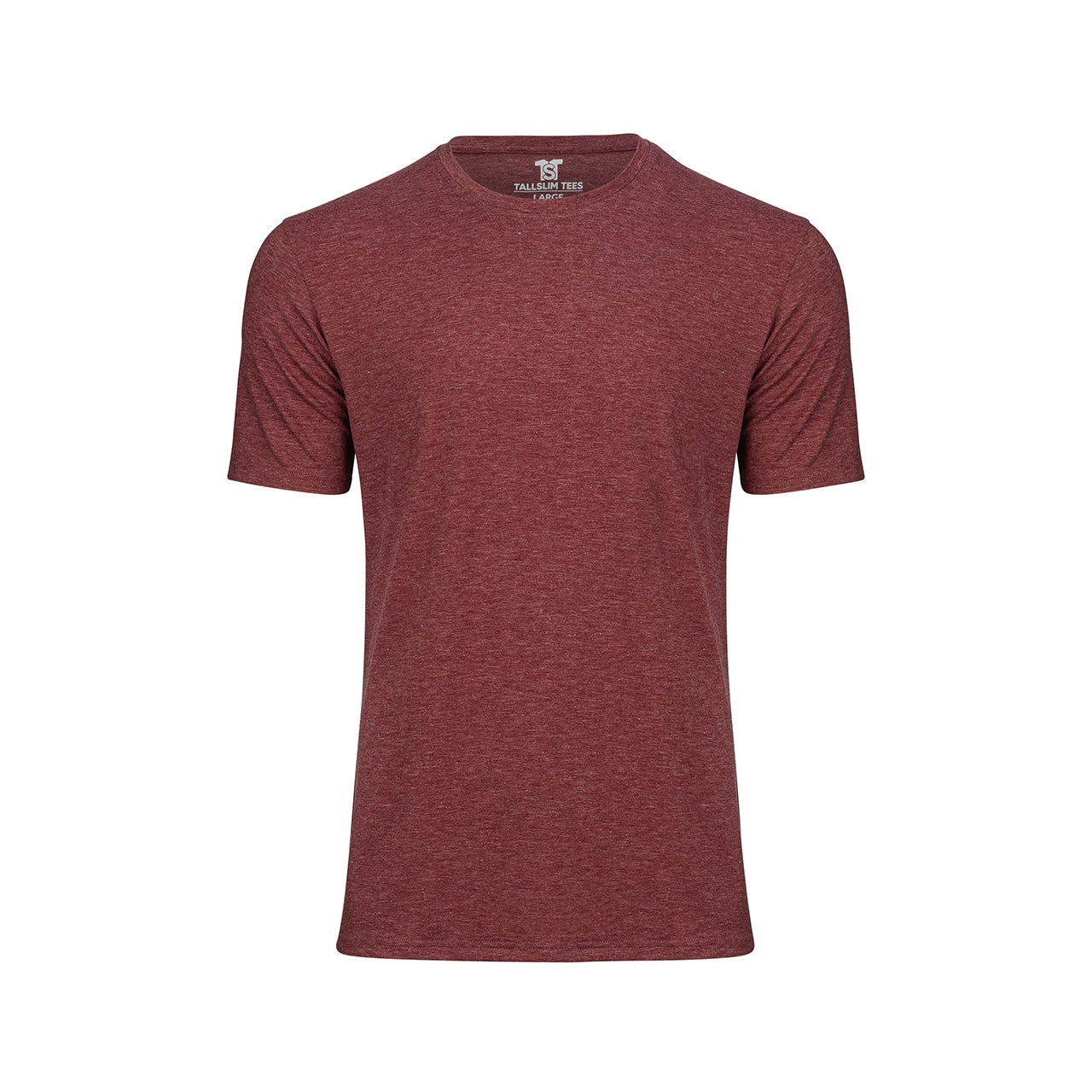 Red Crew Neck Shirt for Tall Slim Men
