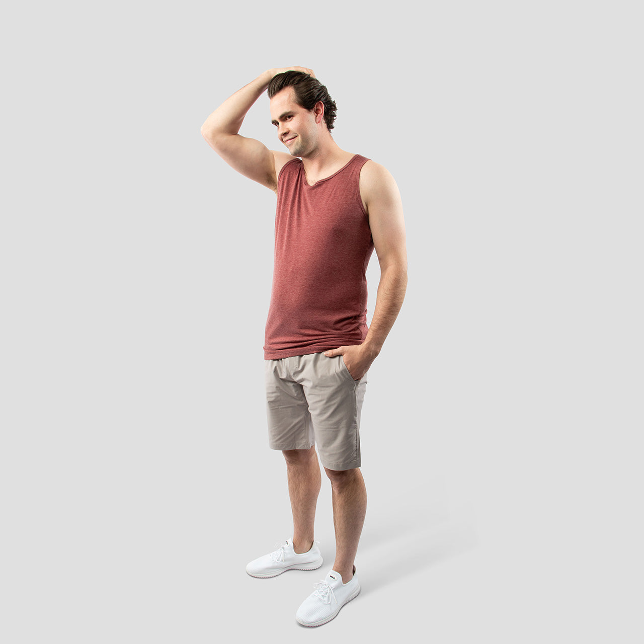 Red Tank Top For Tall Slim Men