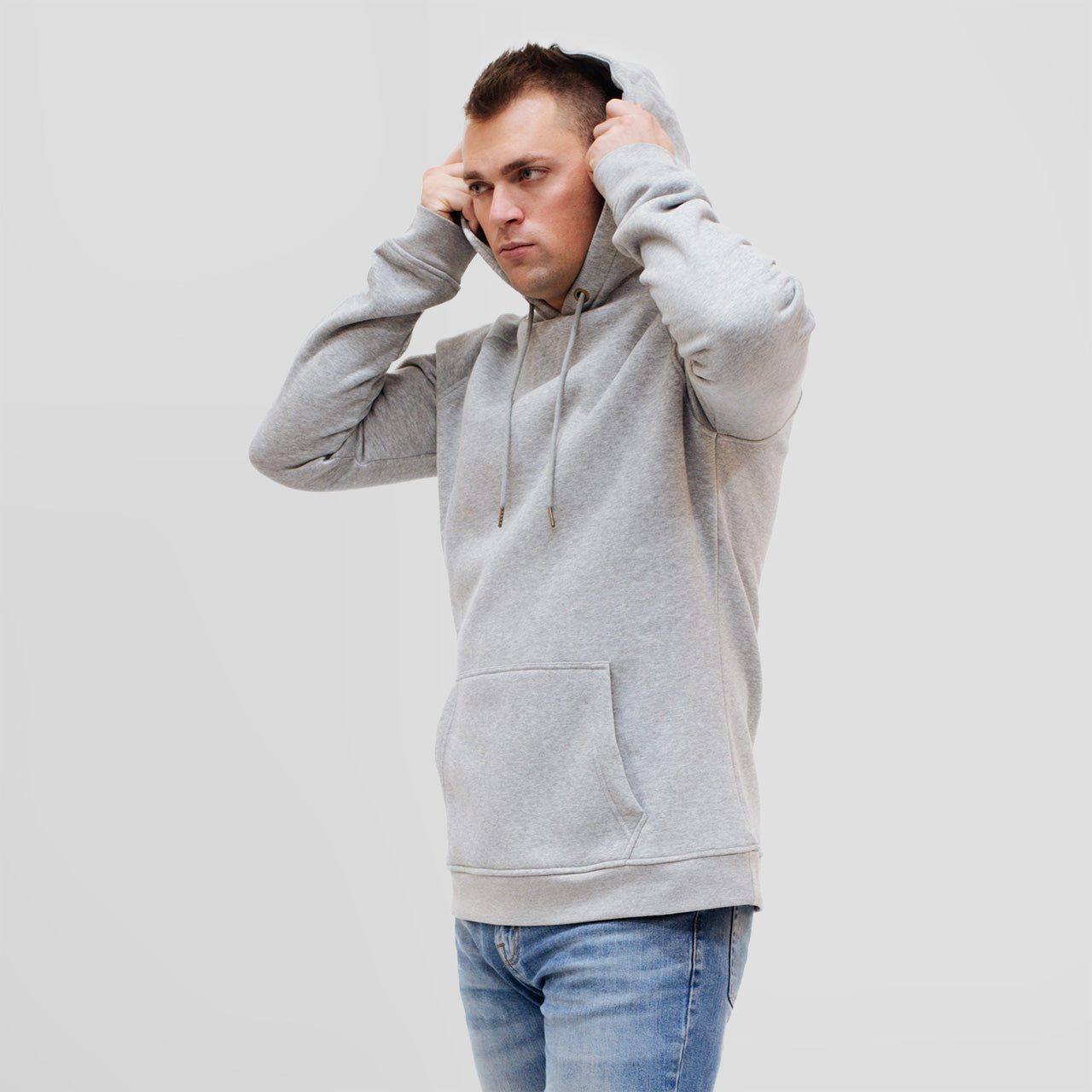 Gray Pullover Hodie for Tall Slim Men