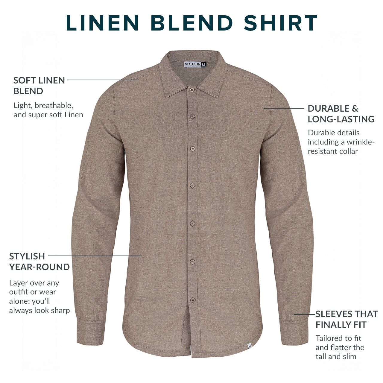 Linen Blend Button Up Shirt