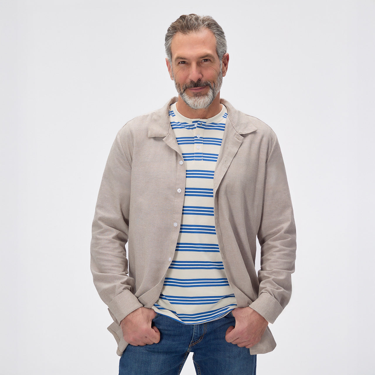 Linen Blend Button Up Shirt