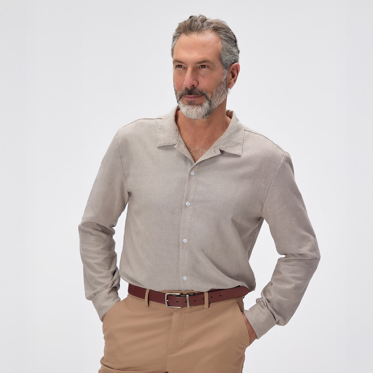 Linen Blend Button Up Shirt