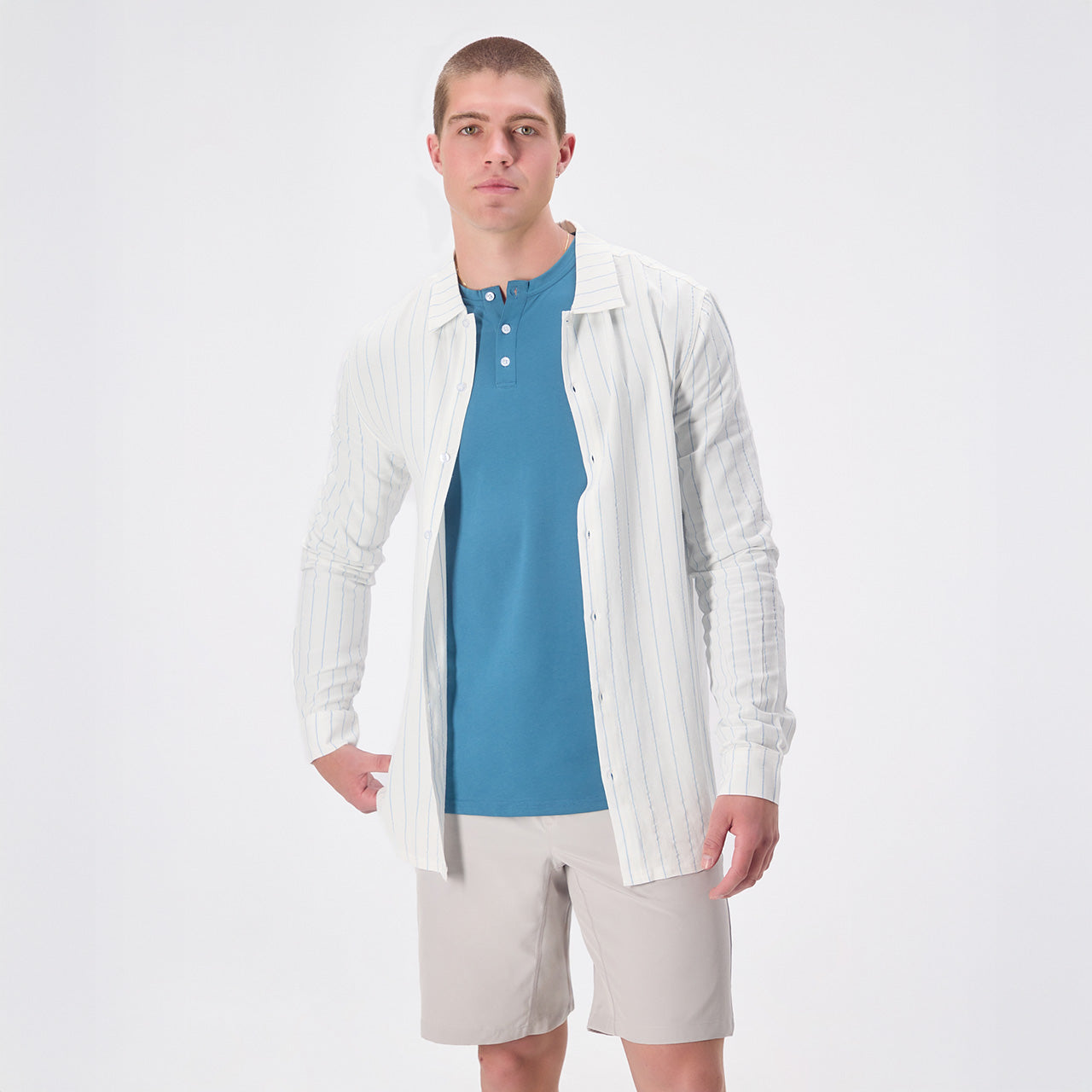 Linen Blend Button Up Shirt