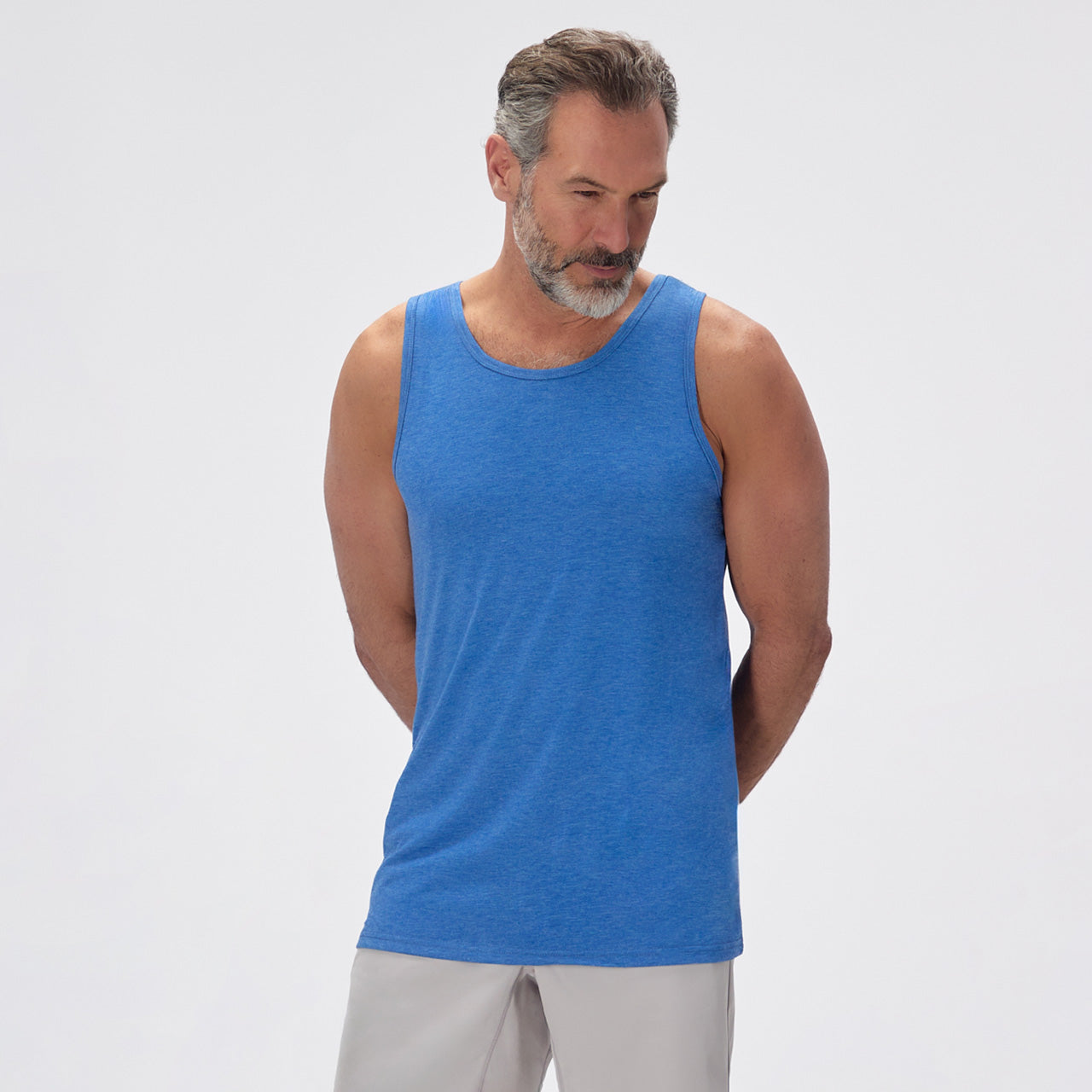 Blue Tank Top For Tall Slim Men