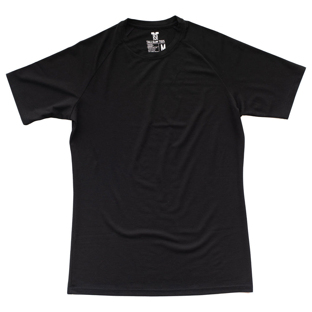 Black Dry-Lite Triblend Athletic Shirt for Tall Slim Men