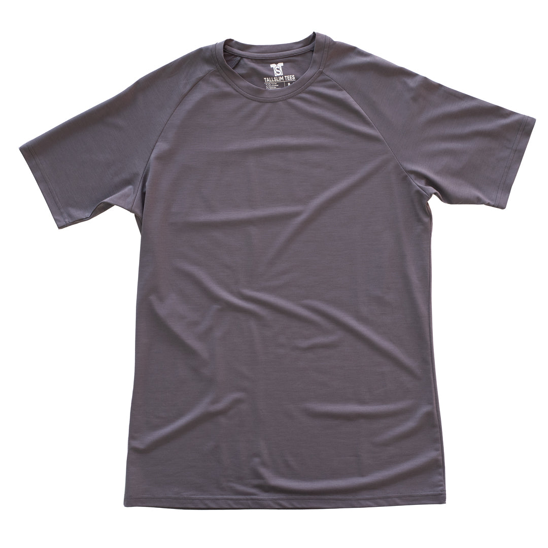 Gray Dry-Lite Triblend Athletic Shirt for Tall Slim Men