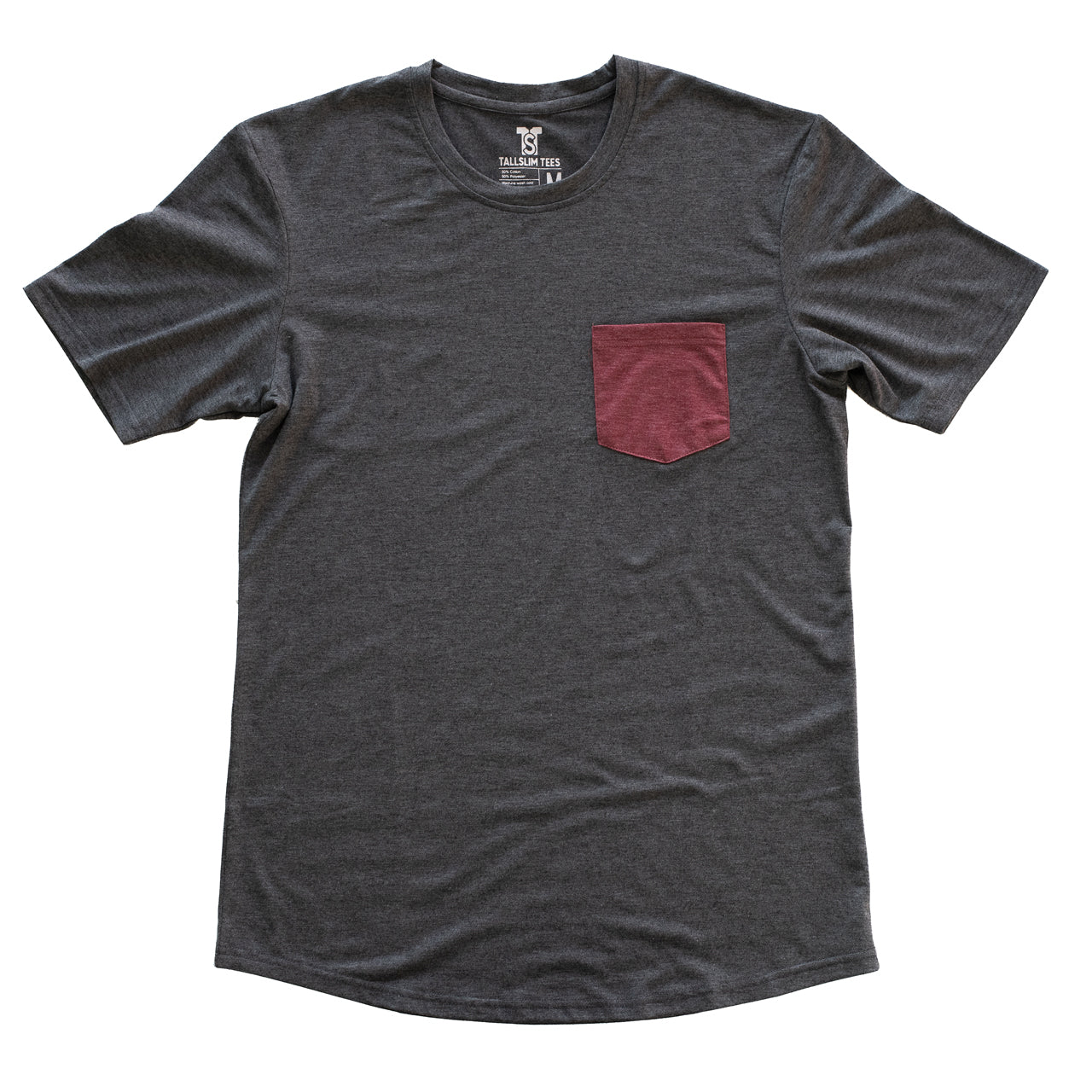 Gray Pocket Tee for Tall Slim Men