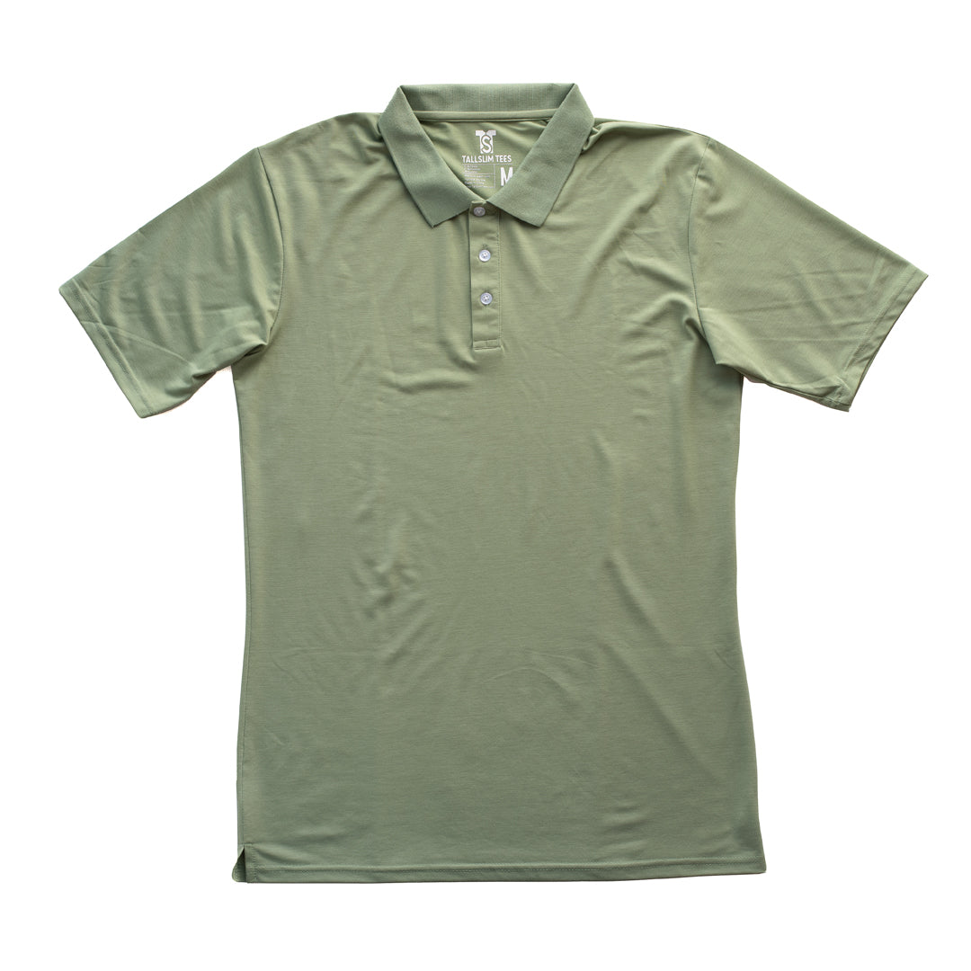 Green Polo Shirt for Tall Slim Men