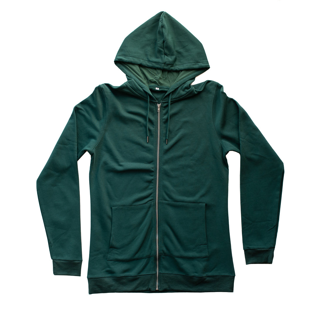Green Zip Up Hoodie for Tall Slim Men
