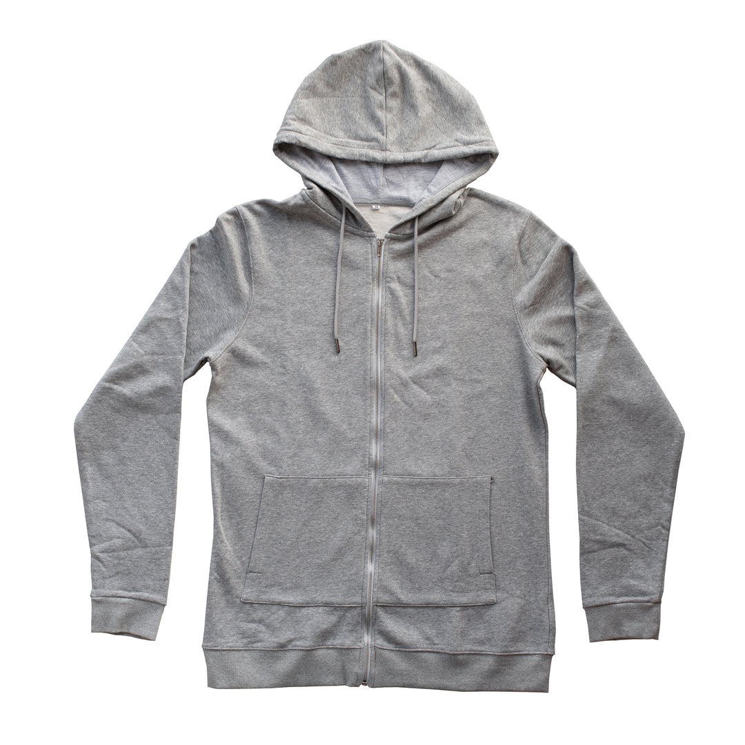 Light Gray Zip Up Hoodie for Tall Slim Men