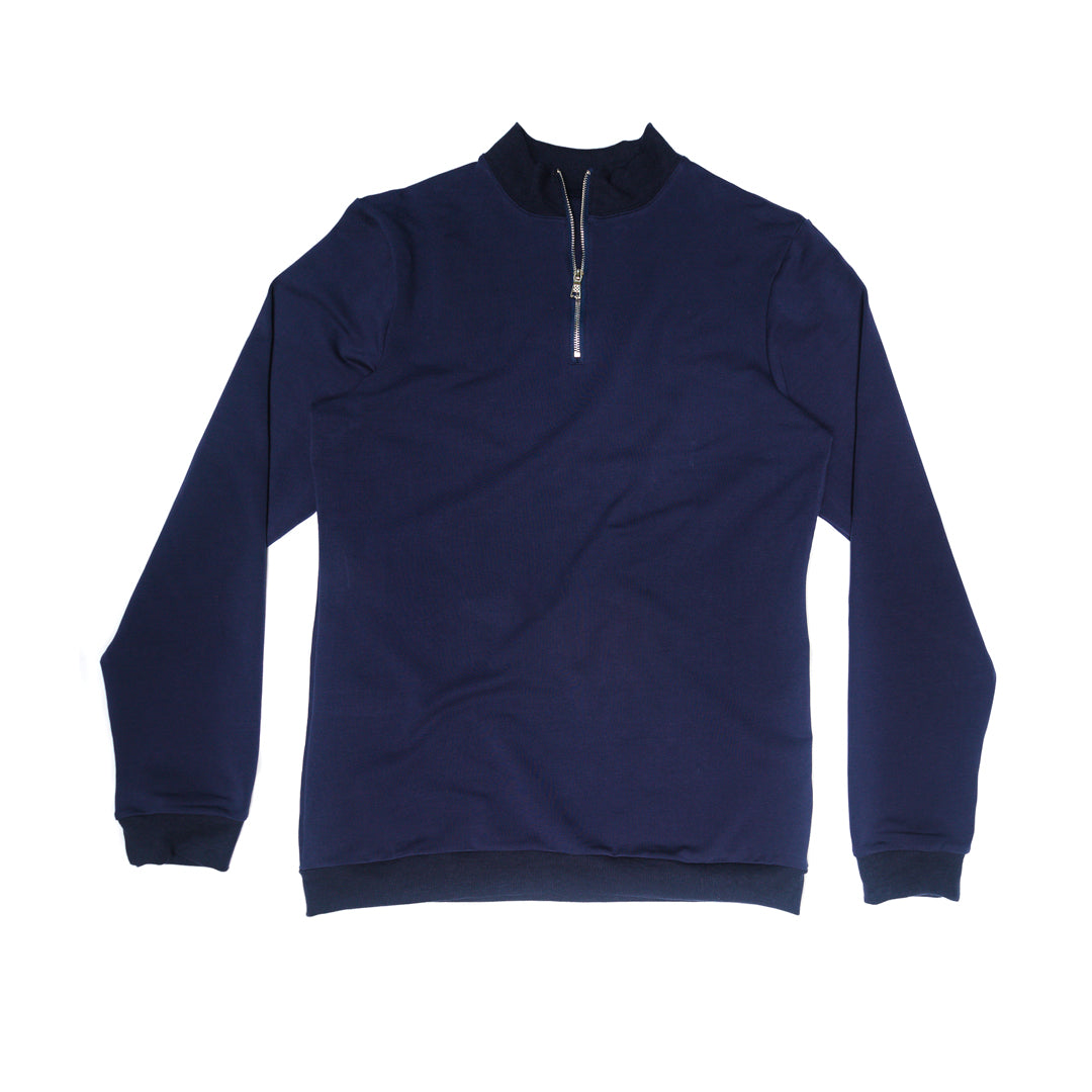 Blue Navy Quarter Zip Jacket for Tall Slim Men