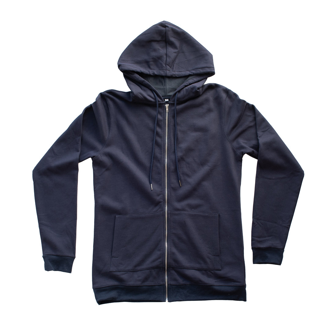 Navy Blue Zip Up Hoodie for Tall Slim Men