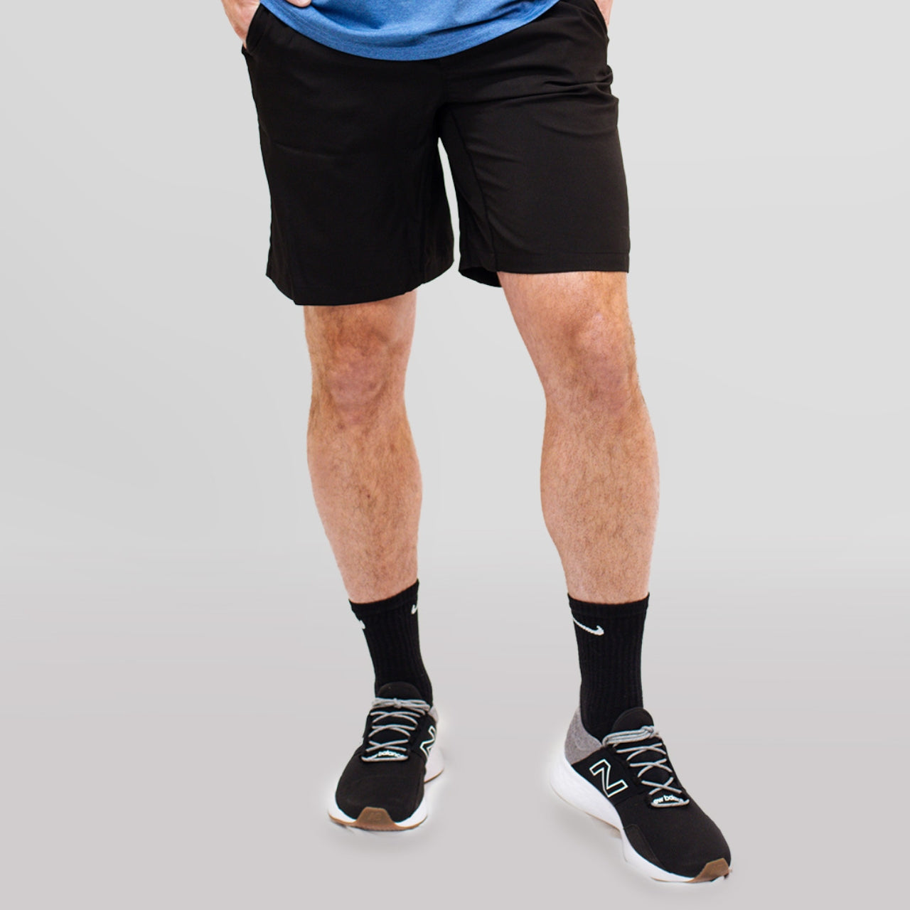 Black Athletic Shorts for Tall Slim Men