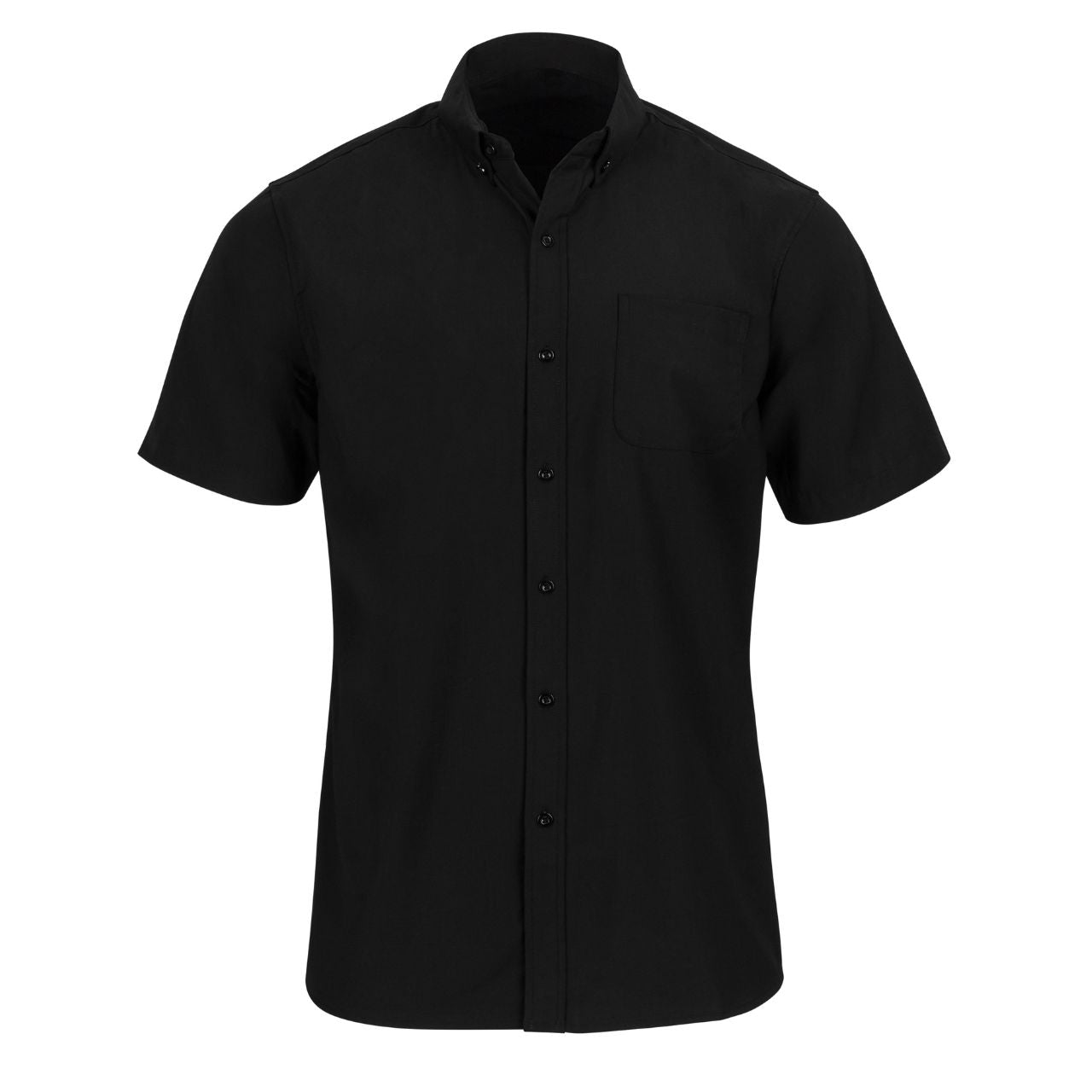 Black Casual Button Up Shirt for Tall Slim Men