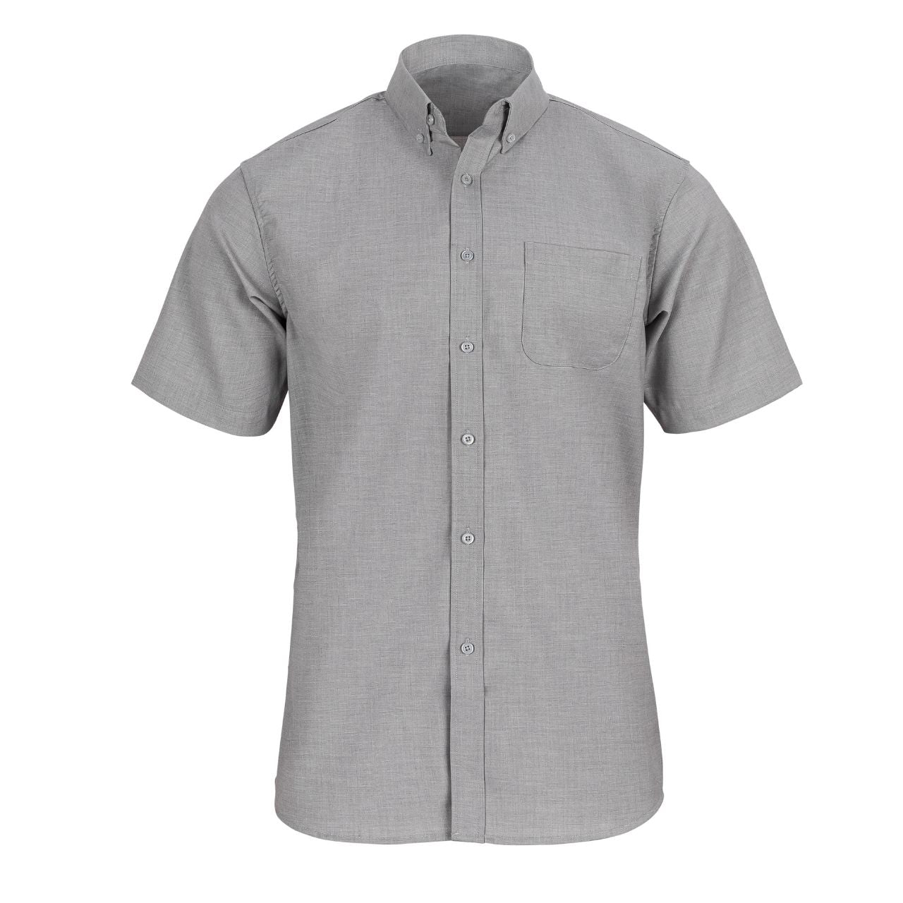 Gray Casual Button Up Shirt for Tall Slim Men