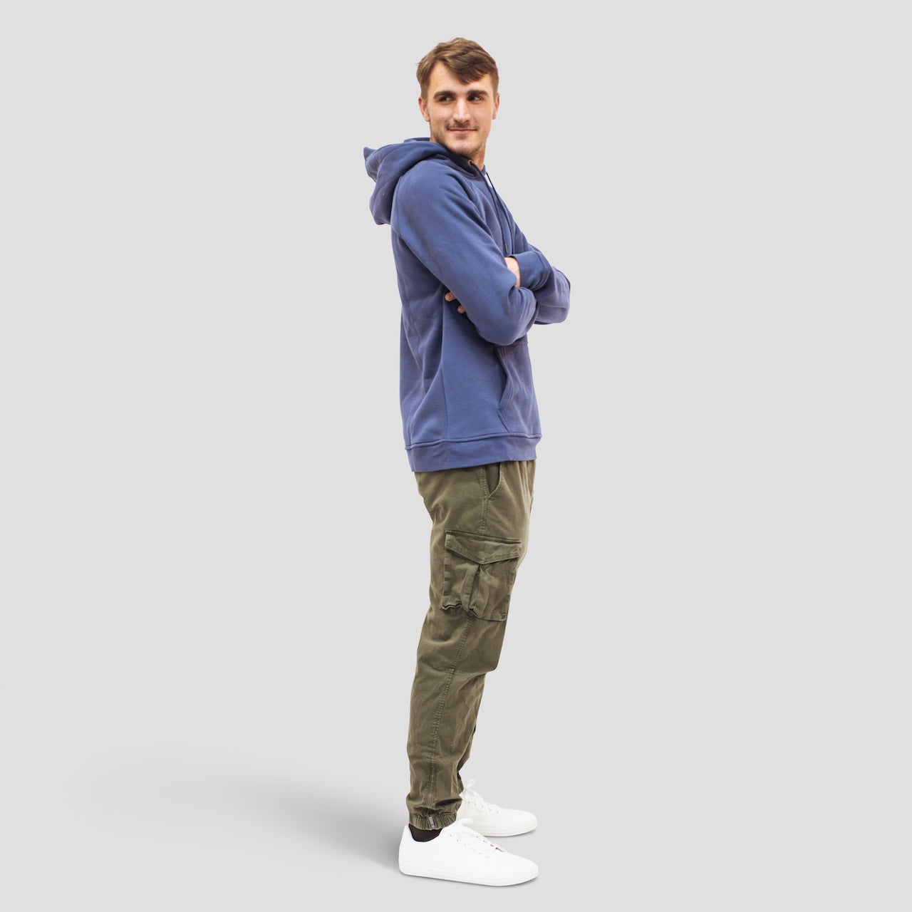 Blue Pullover Hodie for Tall Slim Men