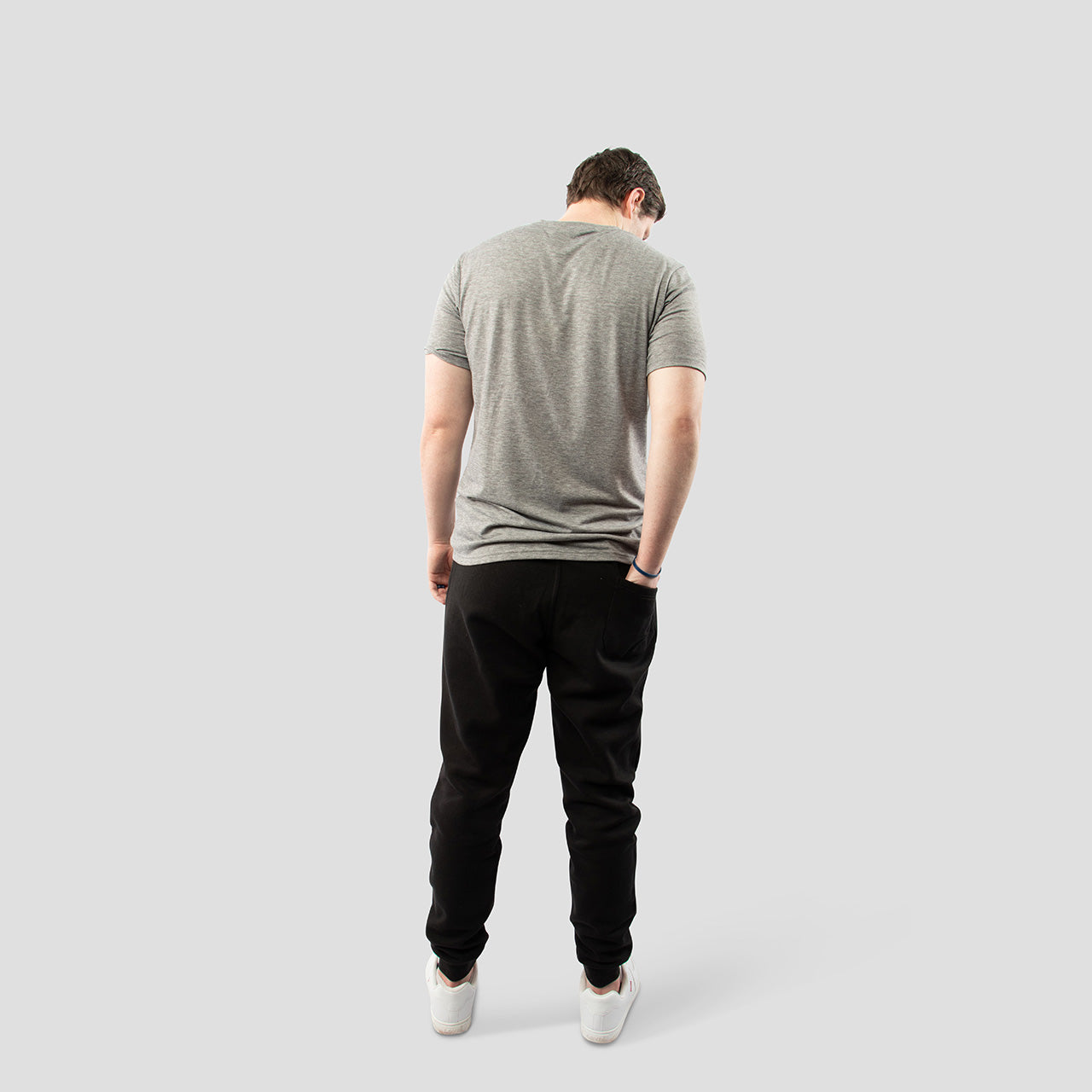 Light Gray V-Neck Shirt for Tall Slim Men