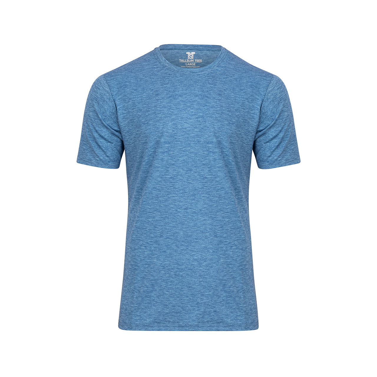 Blue Crew Neck Shirt for Tall Slim Men