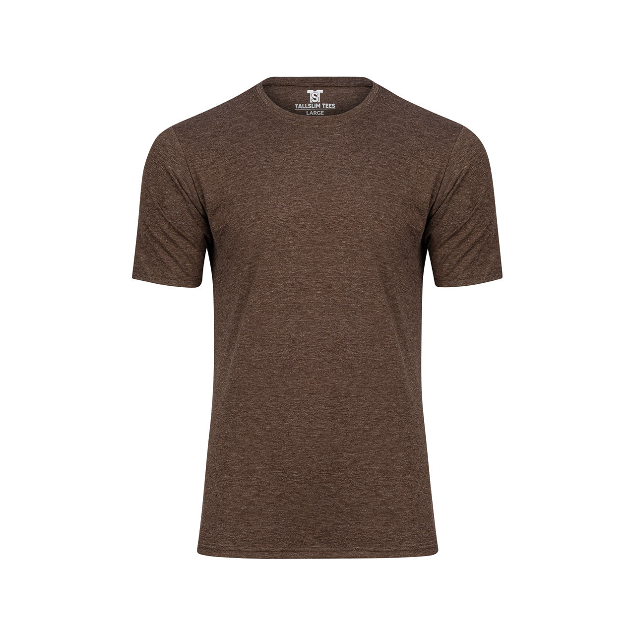 Brown Crew Neck Shirt for Tall Slim Men