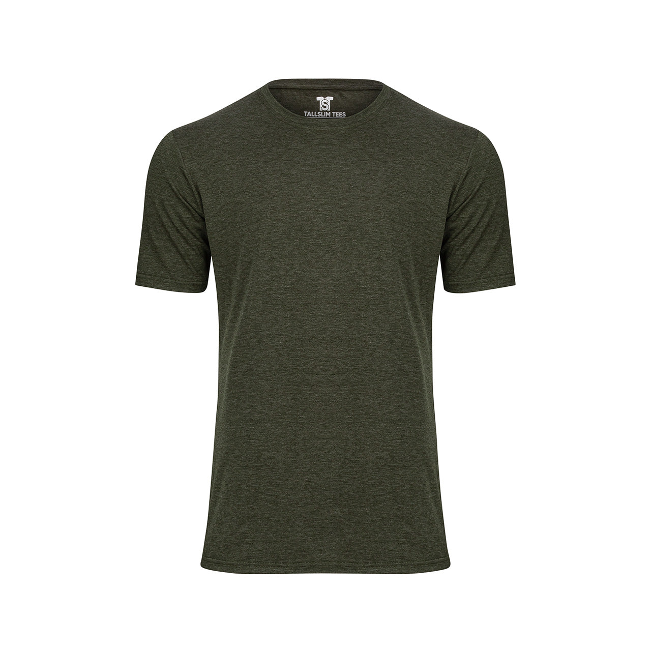 Olive Crew Neck Shirt for Tall Slim Men