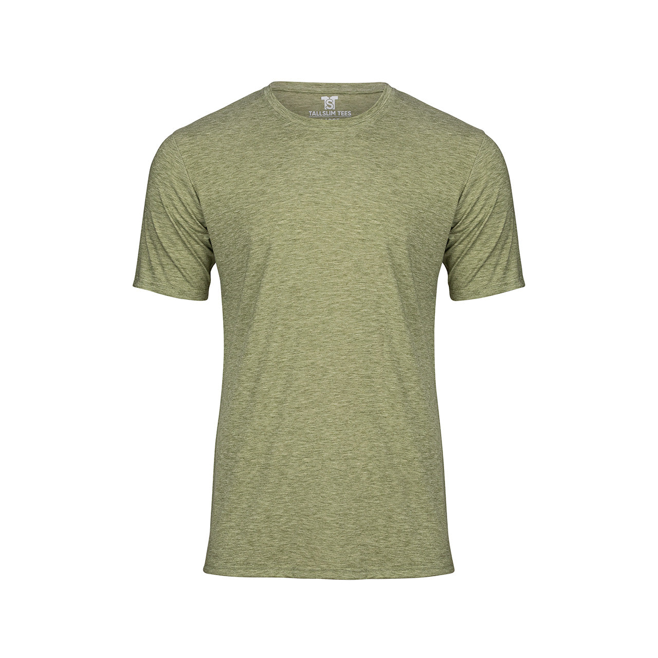 Sage Green Crew Neck Shirt for Tall Slim Men