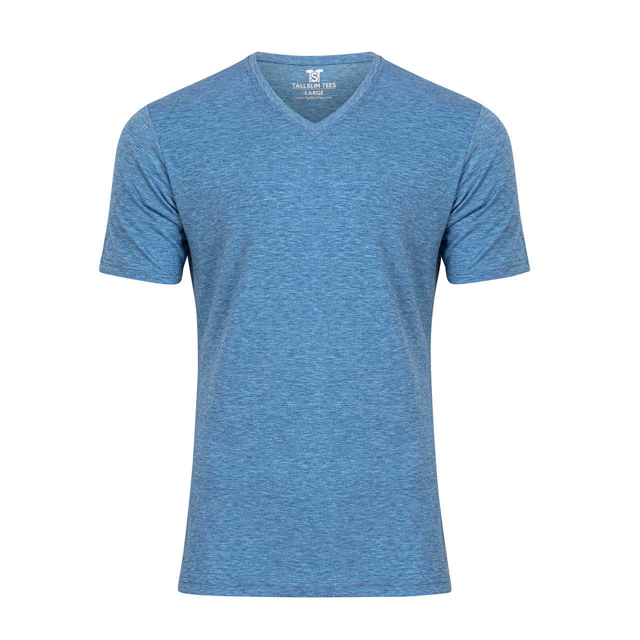 Blue V-Neck Shirt for Tall Slim Men