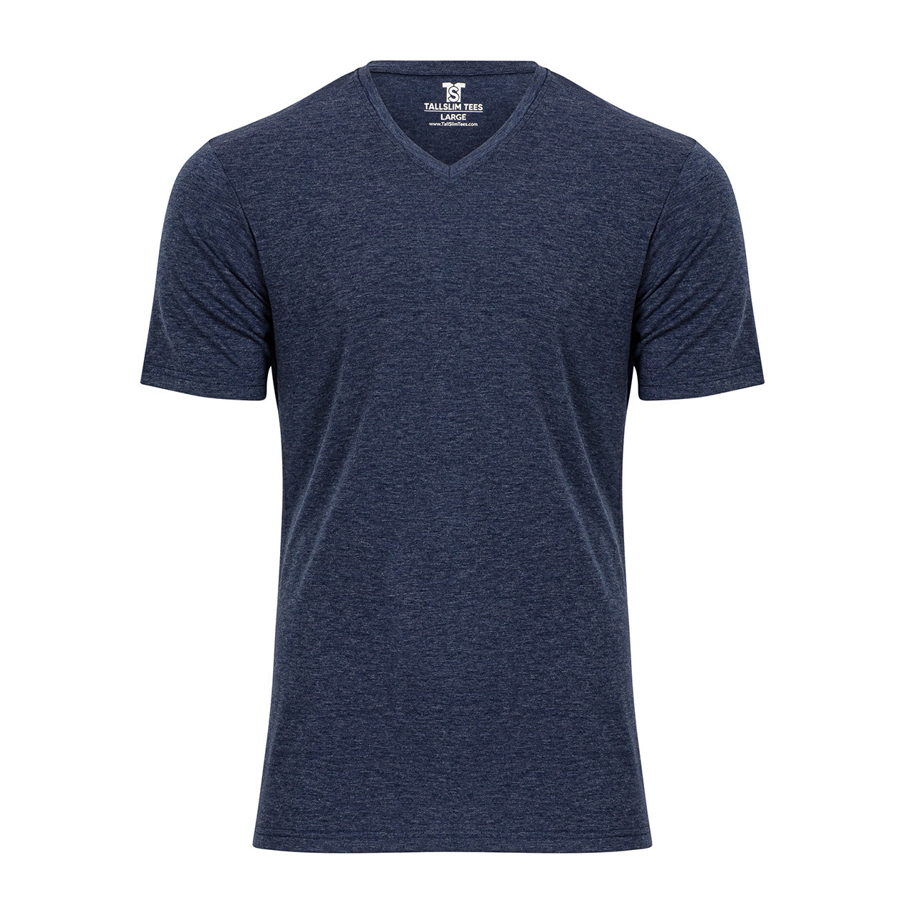 Dark Blue V-Neck Shirt for Tall Slim Men