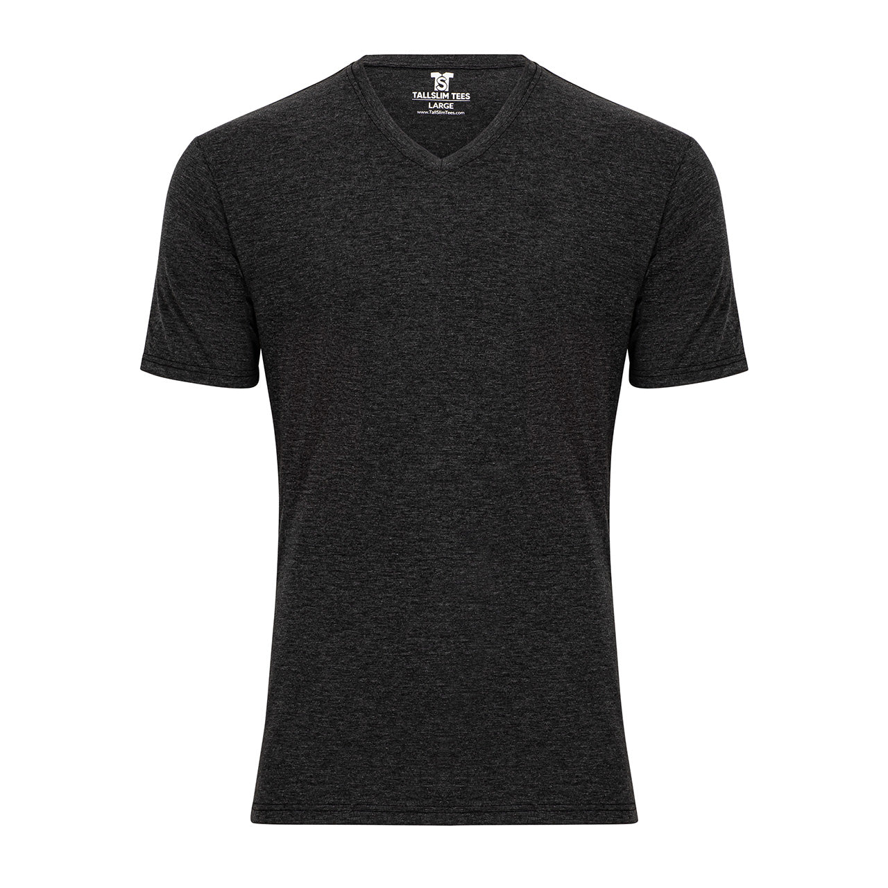 Dark Gray V-Neck Shirt for Tall Slim Men