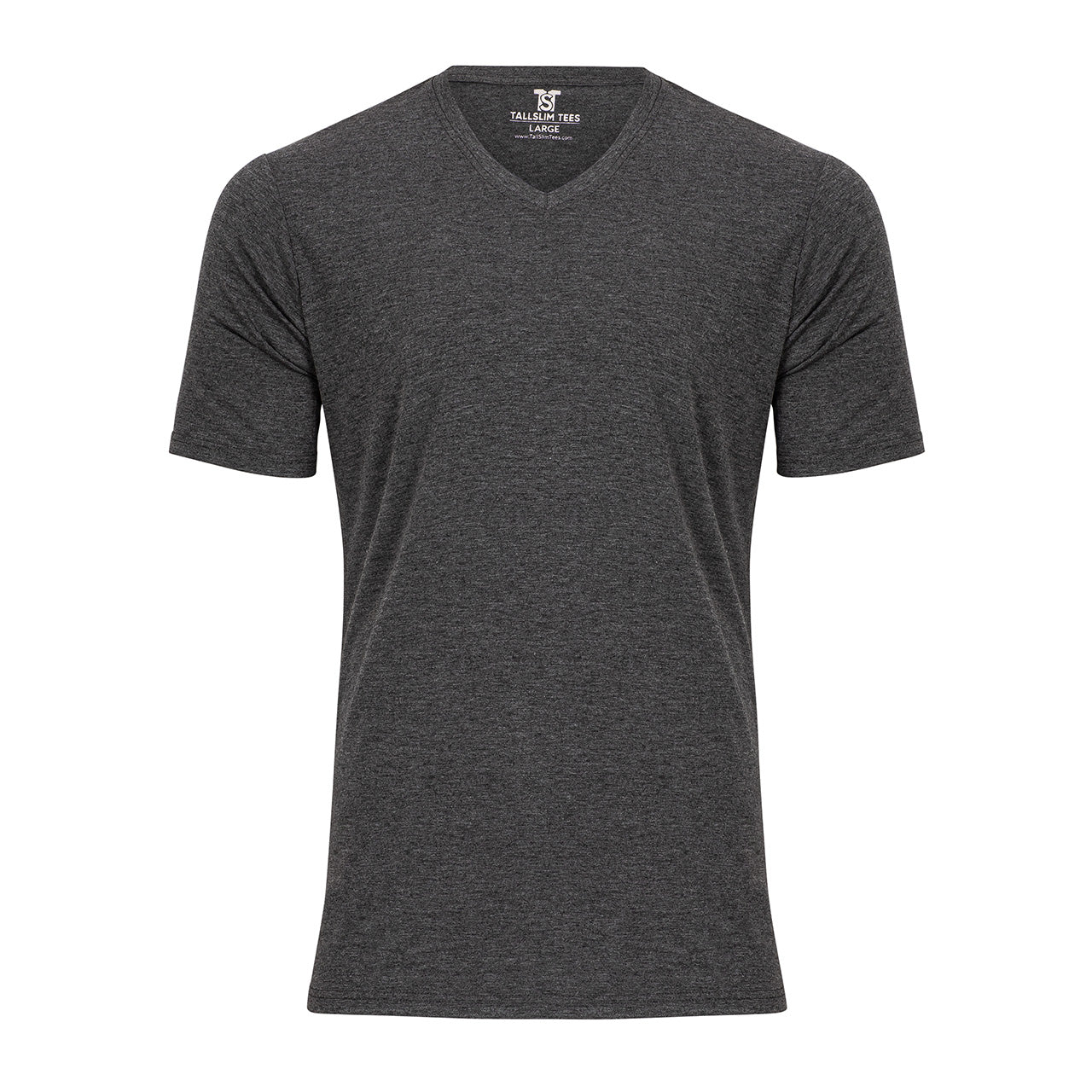 Gray V-Neck Shirt for Tall Slim Men