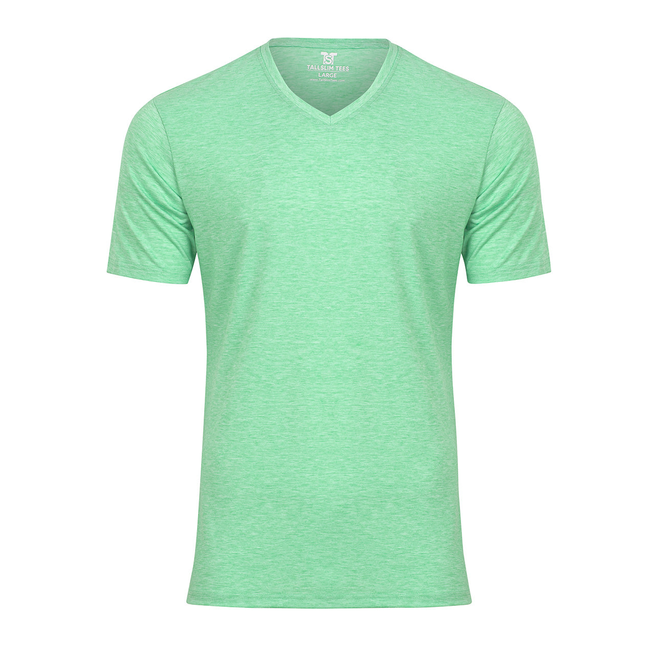 Green V-Neck Shirt for Tall Slim Men