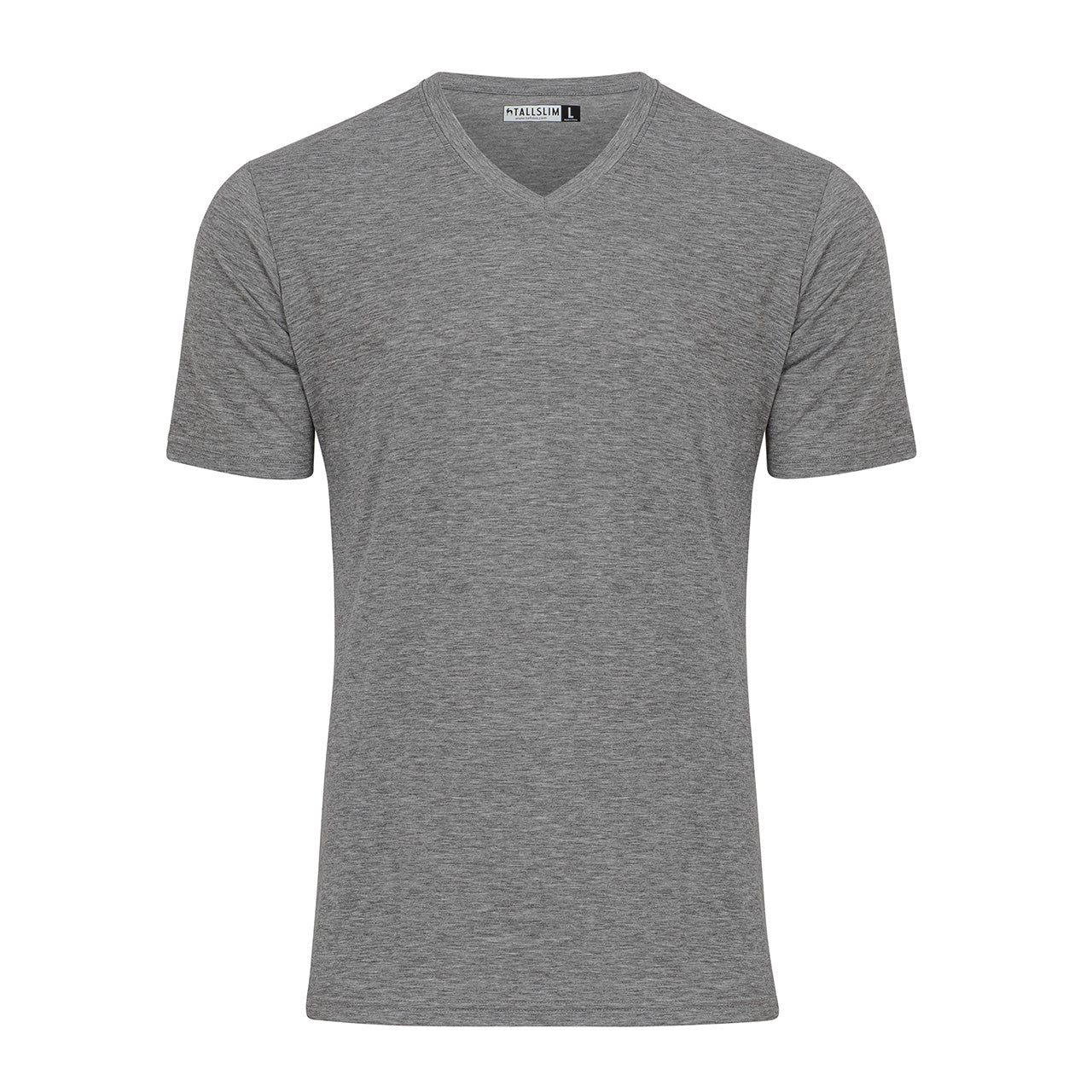 Light Gray V-Neck Shirt for Tall Slim Men