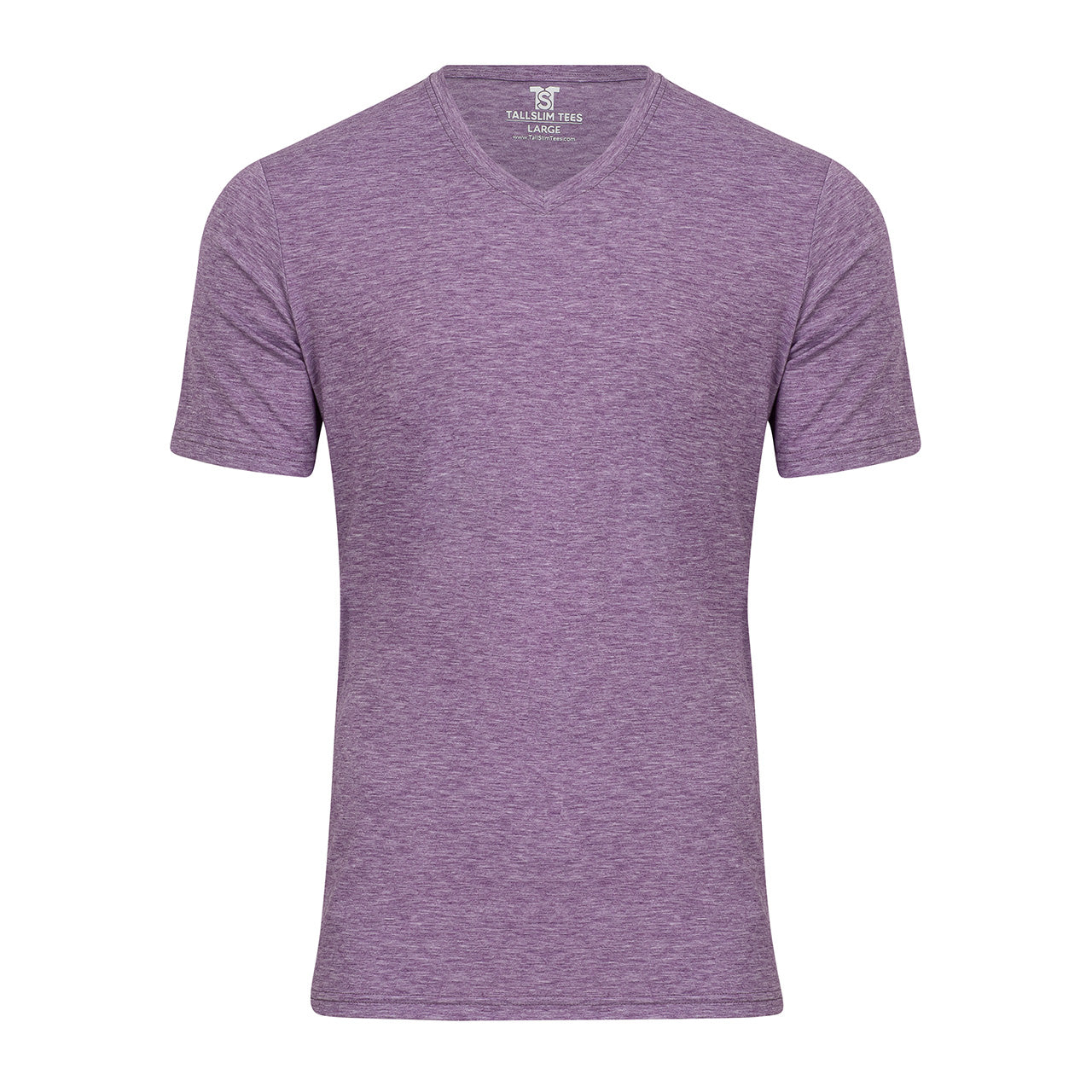 Purple V-Neck Shirt for Tall Slim Men