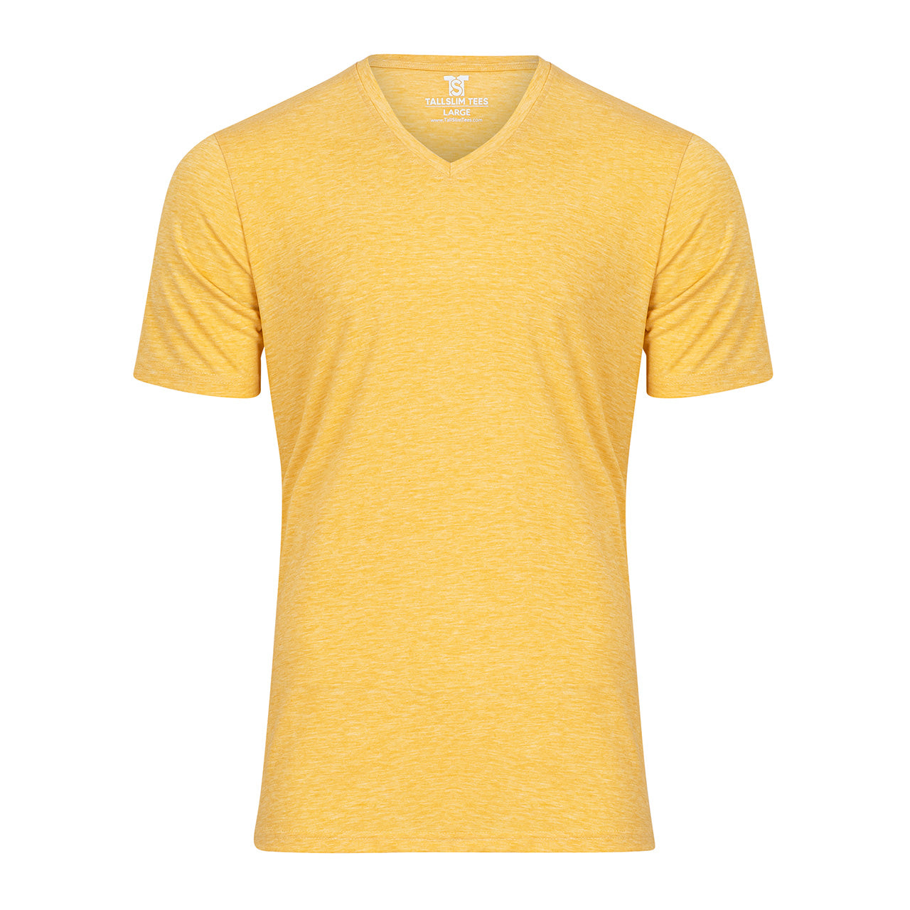 Yellow V-Neck Shirt for Tall Slim Men