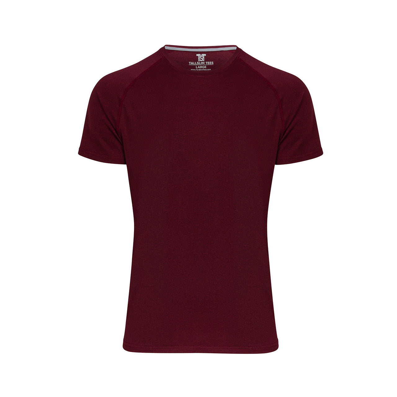 Burgandy Pro Performance T-Shirt for Tall Slim Men