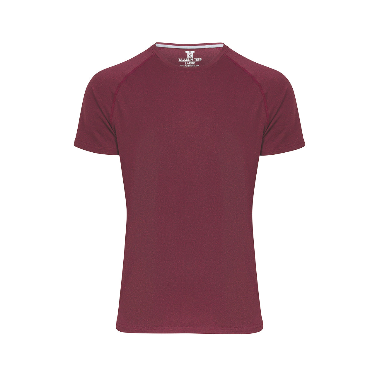 Burgundy Pro Performance T-Shirt for Tall Slim Men