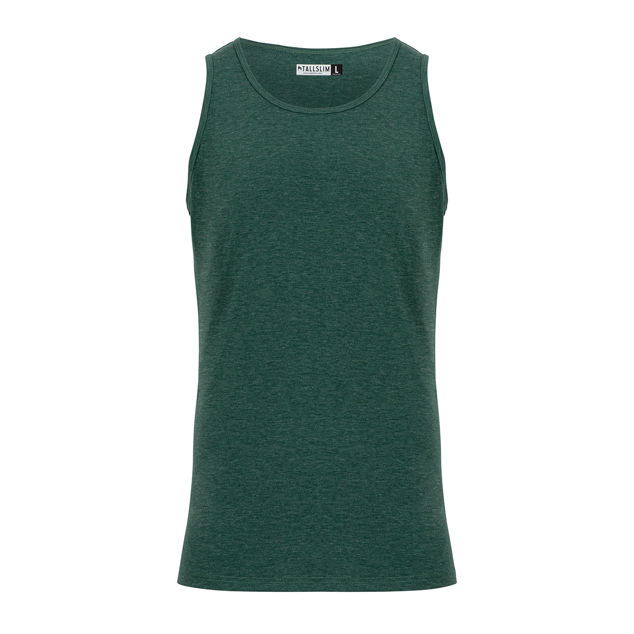 Dark Green Tank Top For Tall Slim Men