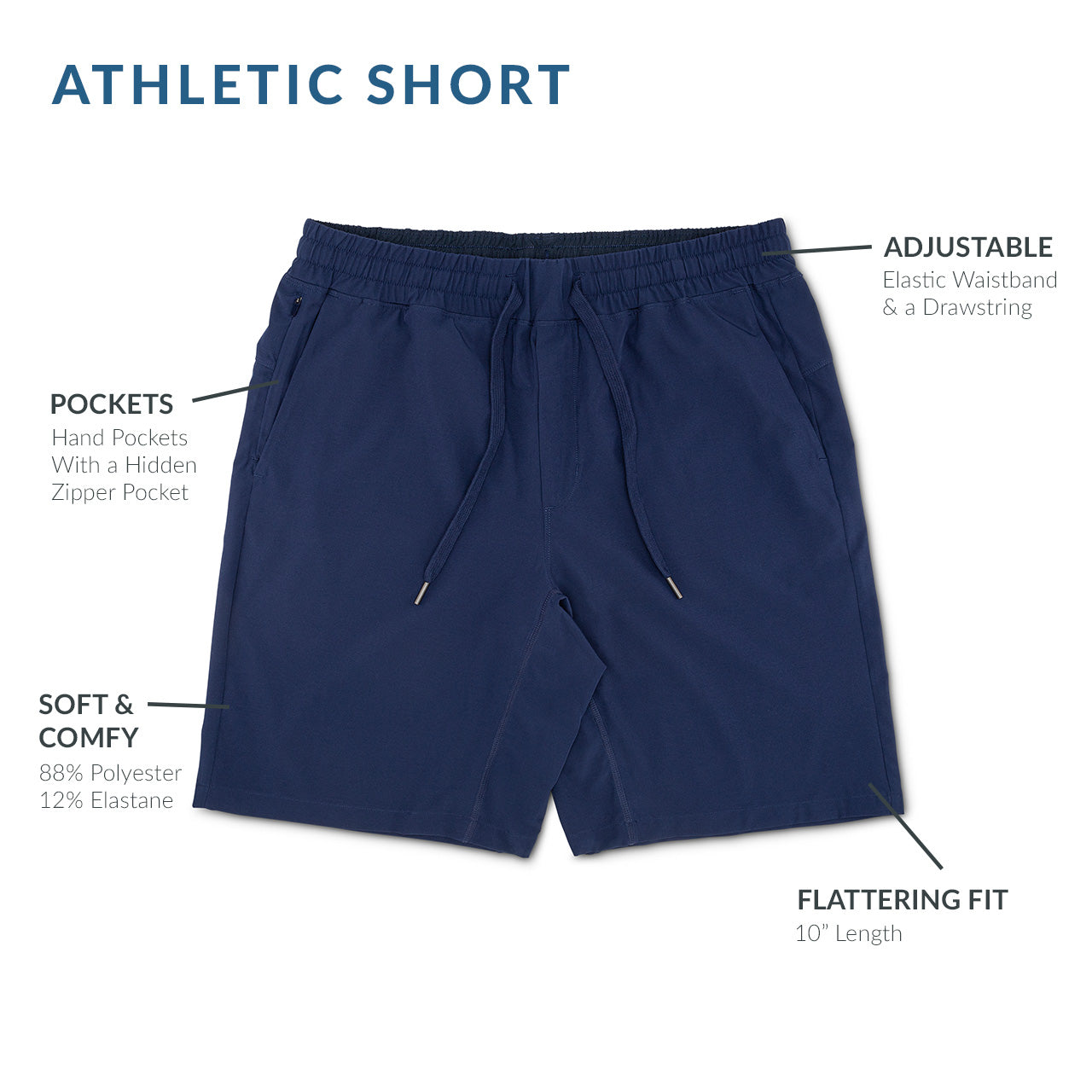 Slim fit athletic shorts online