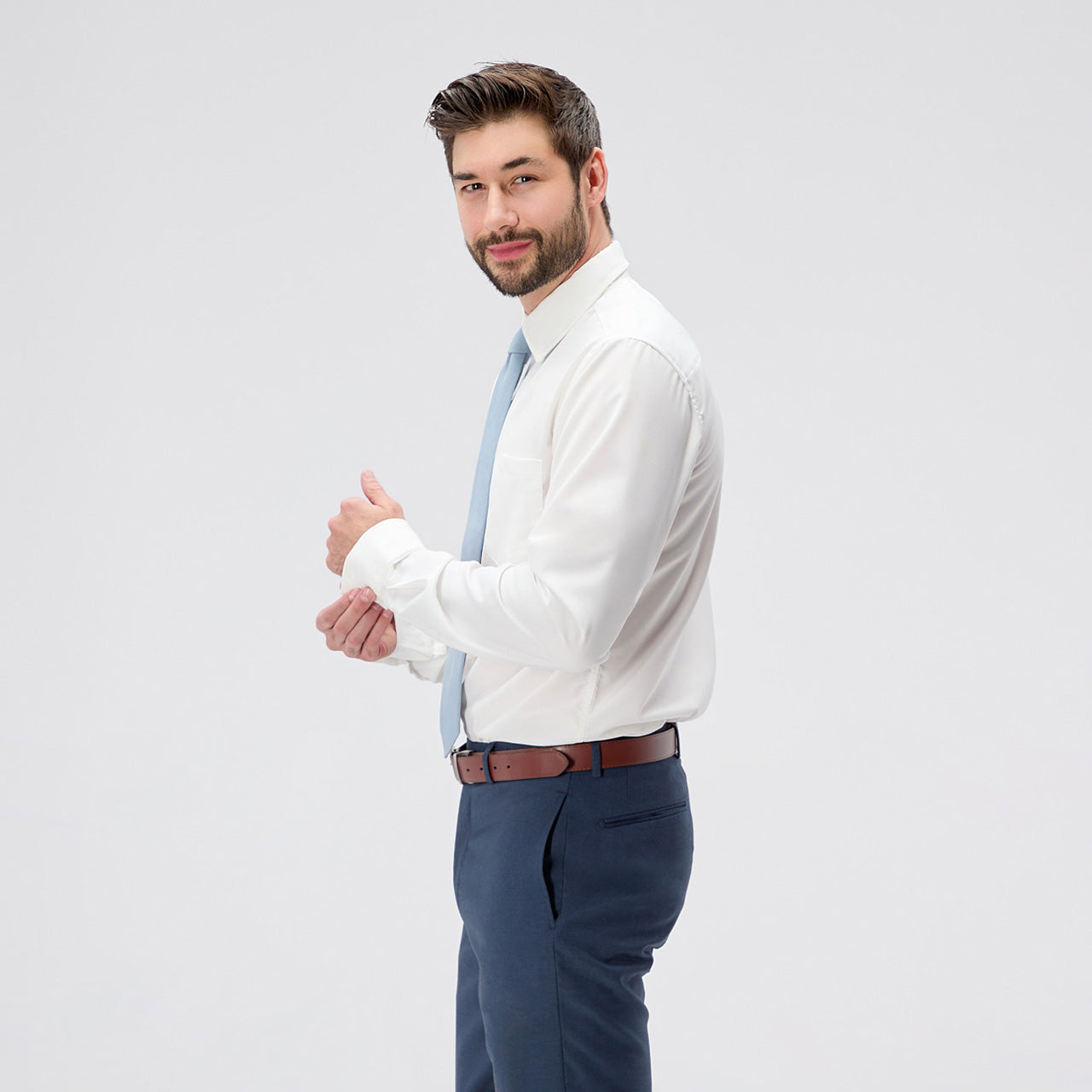 White Dress Shirt for Tall Slim Men