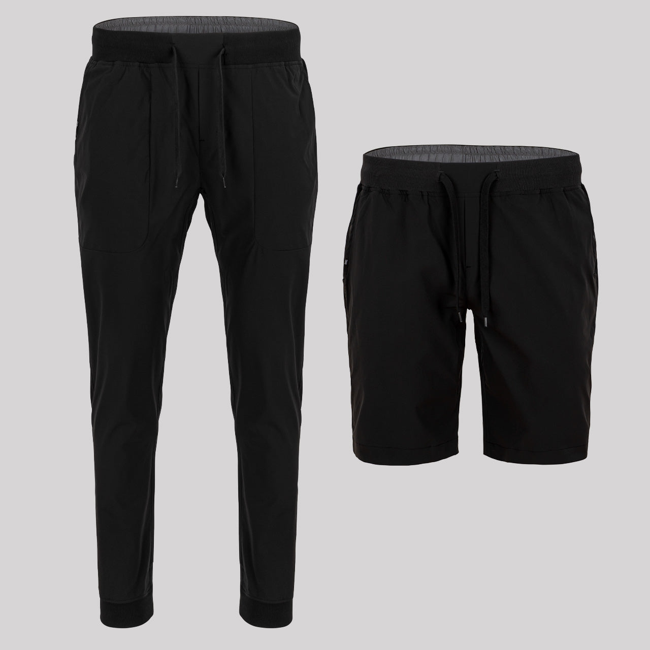 Black Joggers and Shorts for Tall and Slim Men