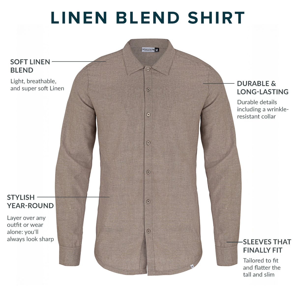 Linen Blend Button Up Shirt